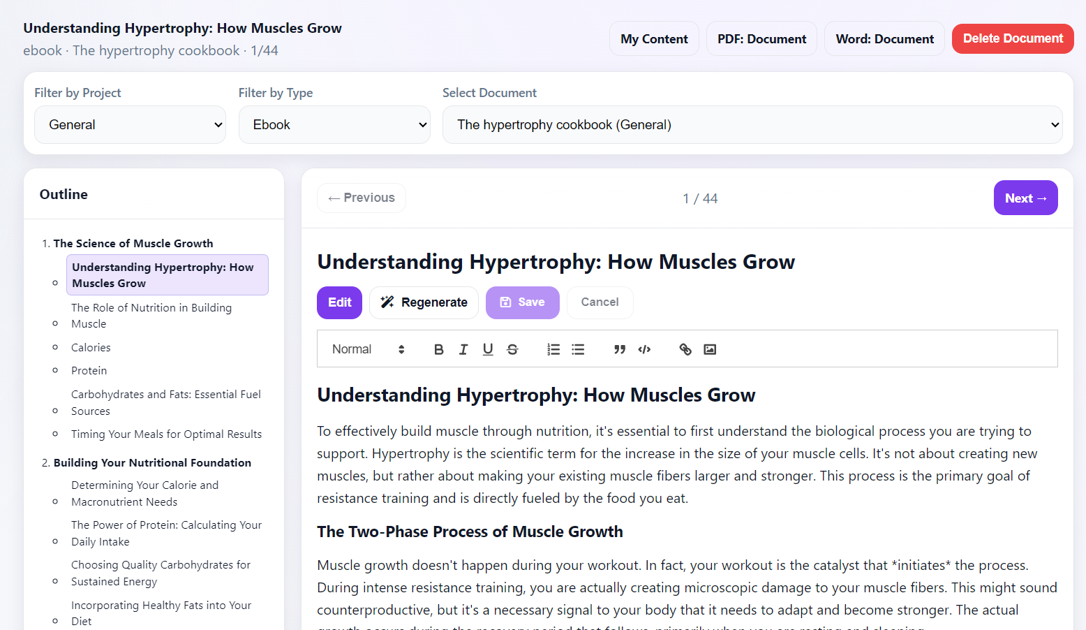 Content editor refinement